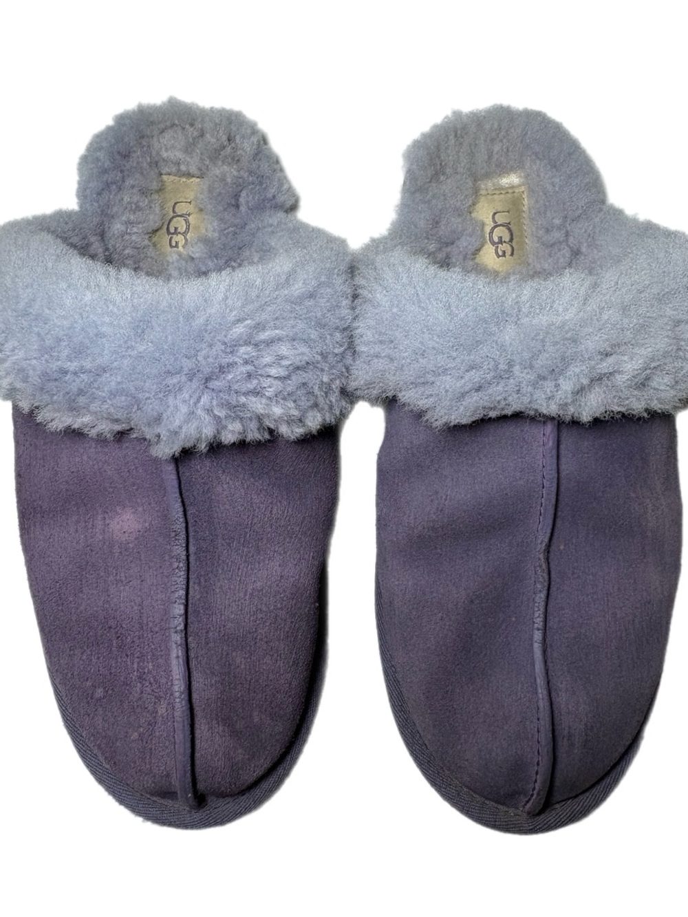 UGG Women’s Lavender Plush Sheepskin Cuff Slip-On Slippers